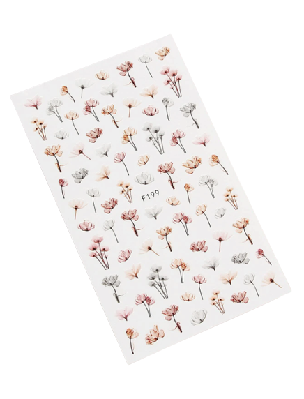 Dusty Flowers Nail Stickers 